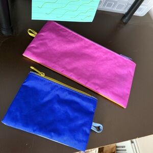 Baggu colorblock flat pouches